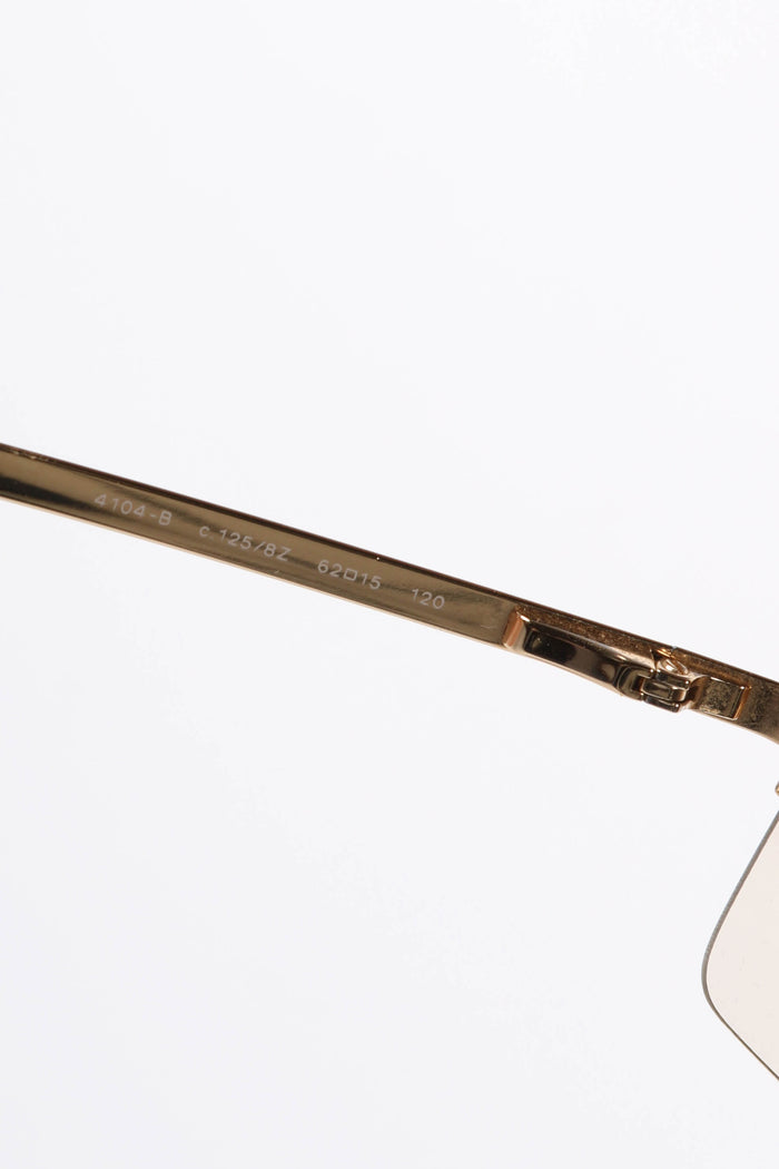 2000s Chanel Gold Gradient Rectangular Diamanté CC Sunglasses