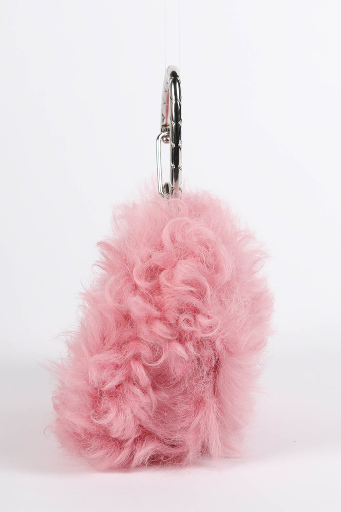 RARE Chanel Pink Shearling CC Card Holder