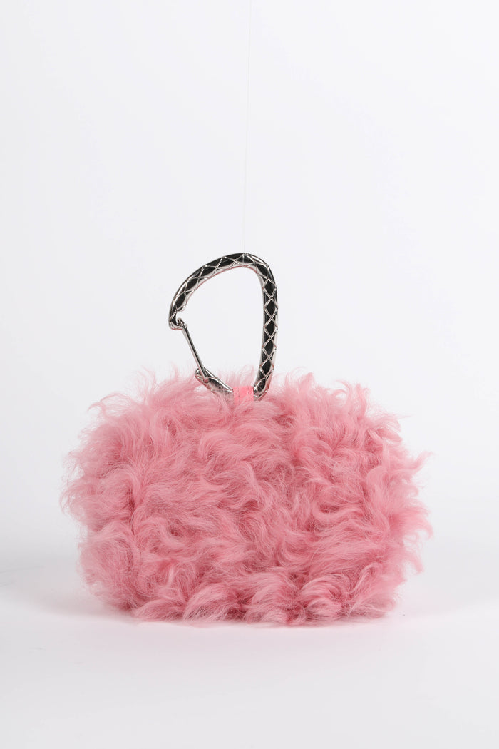 RARE Chanel Pink Shearling CC Card Holder
