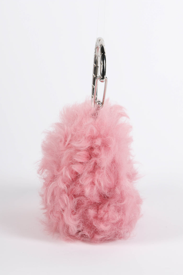 RARE Chanel Pink Shearling CC Card Holder