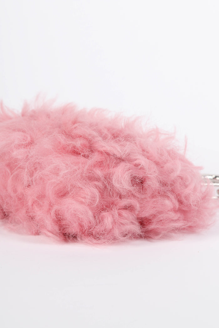 RARE Chanel Pink Shearling CC Card Holder
