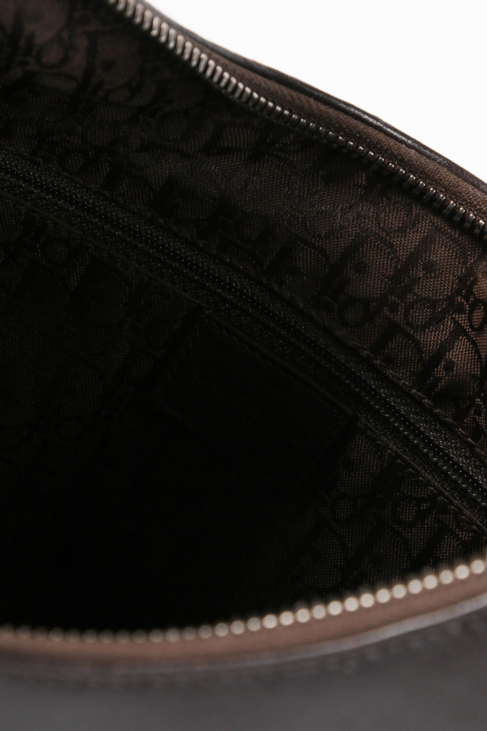 Vintage Christian Dior Galliano Brown Leather Admit It Shoulder Bag