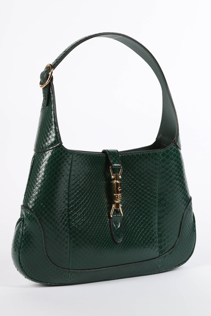 RARE Gucci Green Python Jackie Shoulder Bag