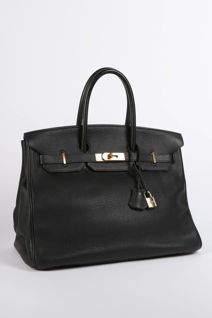 2001 Hermès Birkin 35cm in Black Clemence Leather with GHW