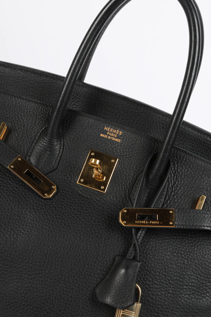 2001 Hermès Birkin 35cm in Black Clemence Leather with GHW