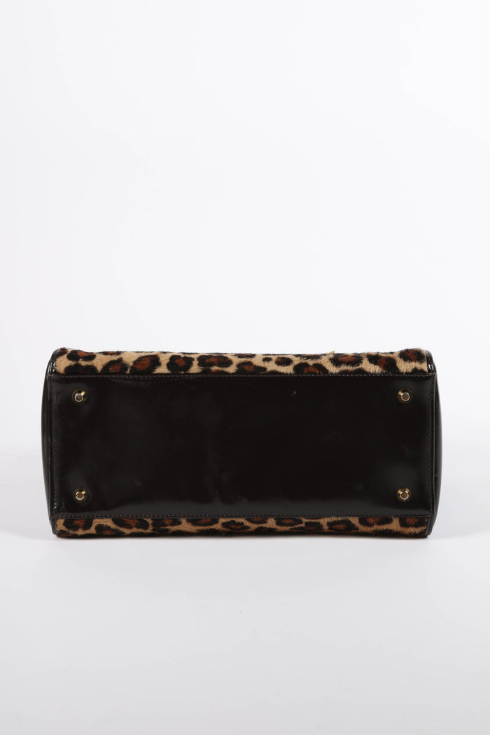 RARE 2000s Christian Dior Leopard Print Medium Lady Dior