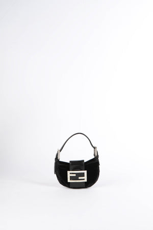 RARE Fendi Black Velvet Mini Croissant Top Handle Bag – Break Archive