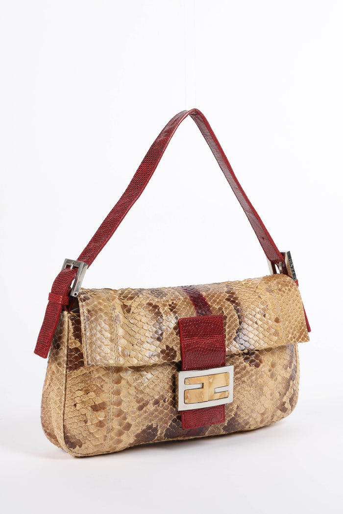 SUPER RARE 2000s Fendi Python Baguette Shoulder Bag
