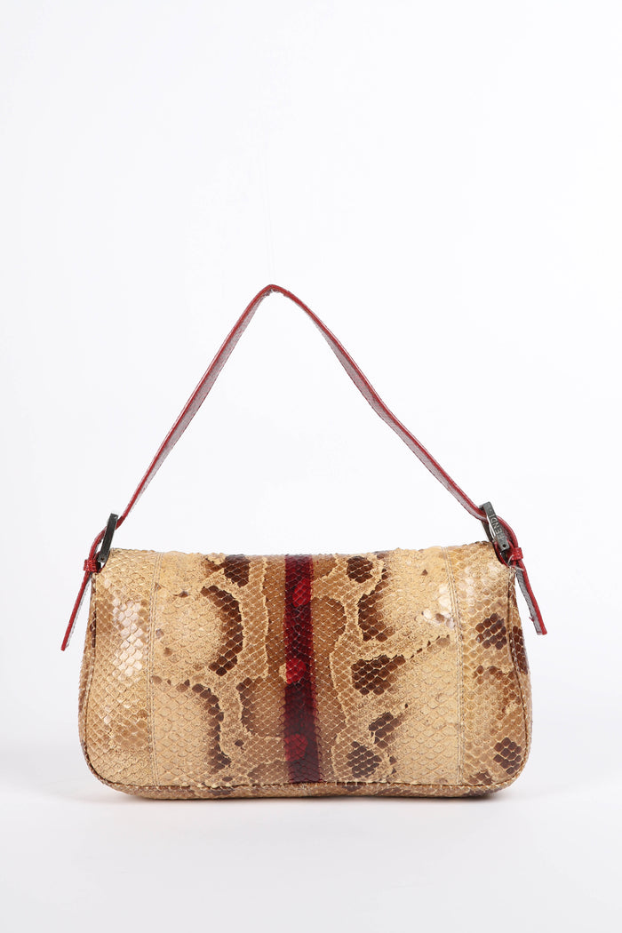 SUPER RARE 2000s Fendi Python Baguette Shoulder Bag