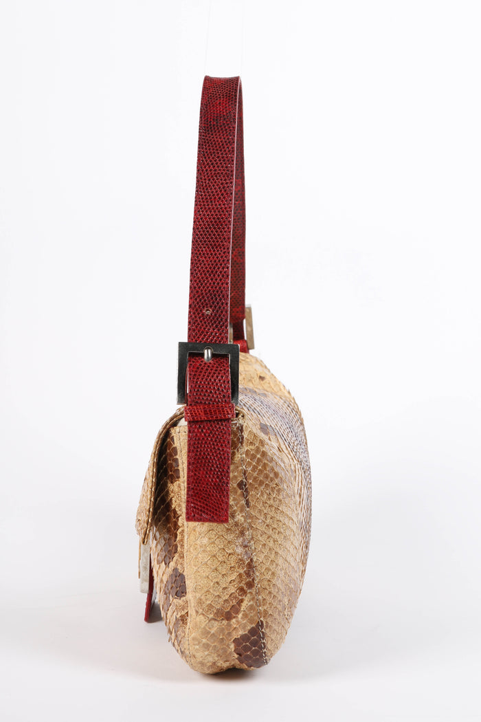 SUPER RARE 2000s Fendi Python Baguette Shoulder Bag