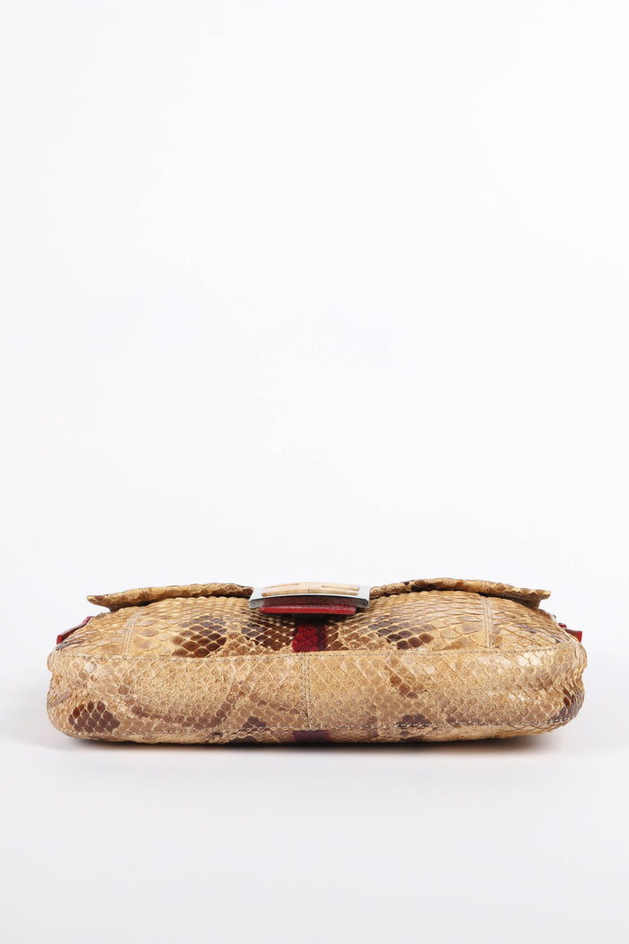 SUPER RARE 2000s Fendi Python Baguette Shoulder Bag