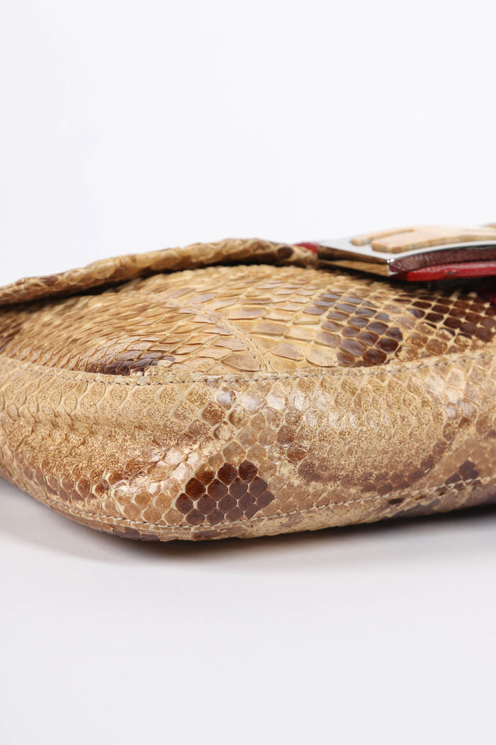 SUPER RARE 2000s Fendi Python Baguette Shoulder Bag