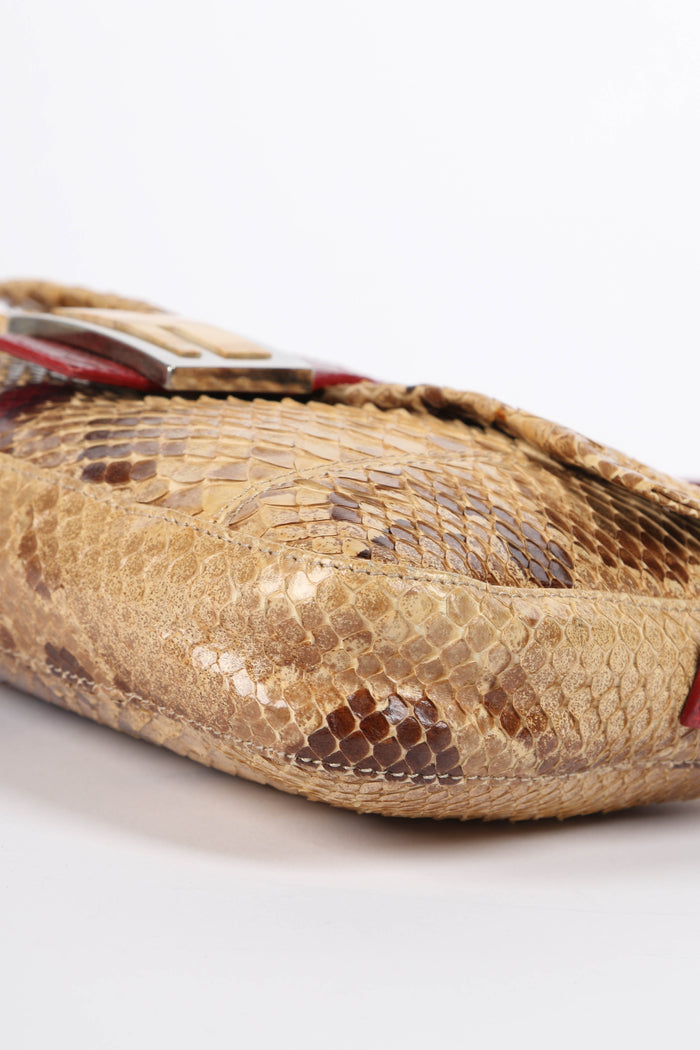 SUPER RARE 2000s Fendi Python Baguette Shoulder Bag