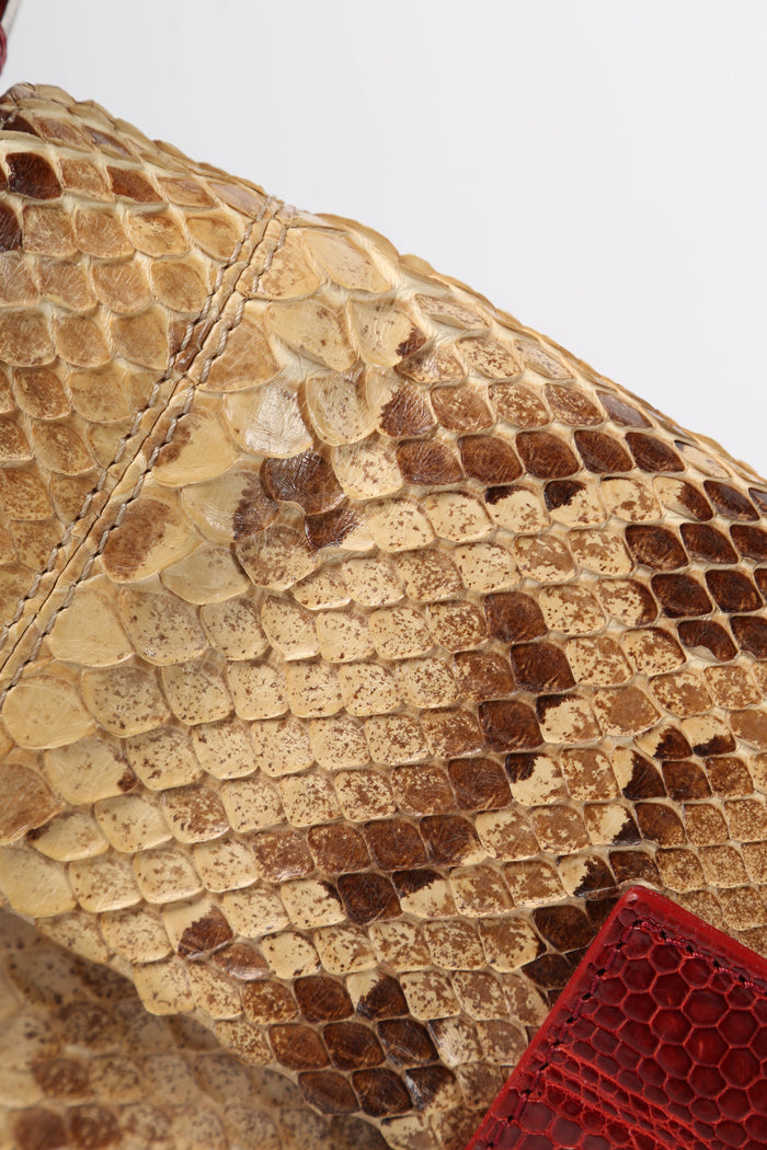 SUPER RARE 2000s Fendi Python Baguette Shoulder Bag