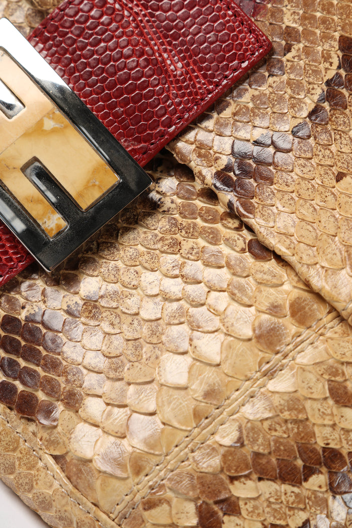 SUPER RARE 2000s Fendi Python Baguette Shoulder Bag