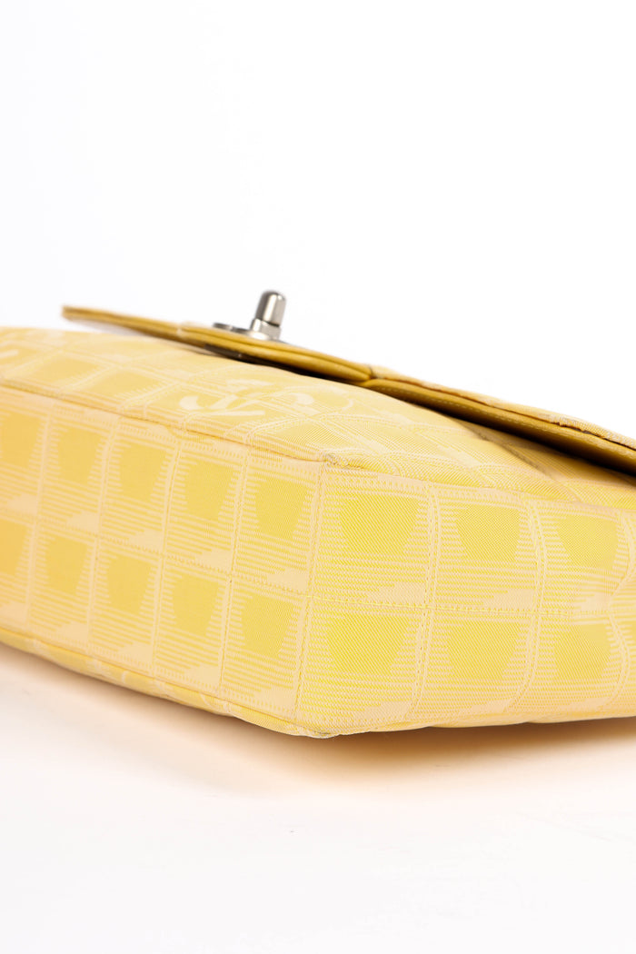 2000s Chanel Yellow Travel Line Single Flap Shoulder Bag