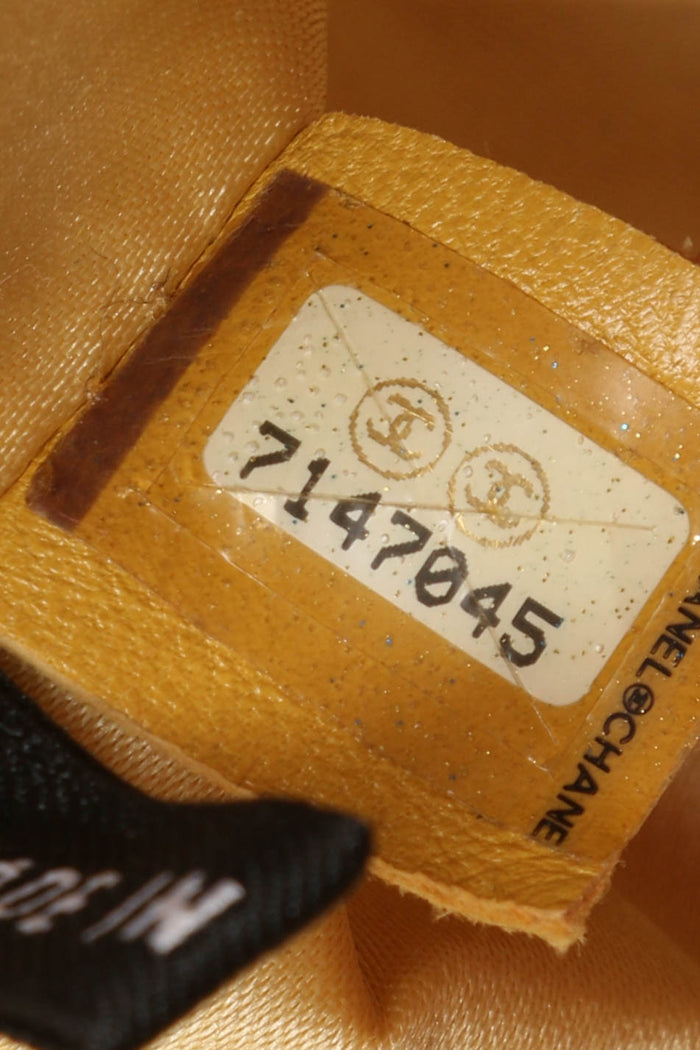 2000s Chanel Yellow Travel Line Single Flap Shoulder Bag