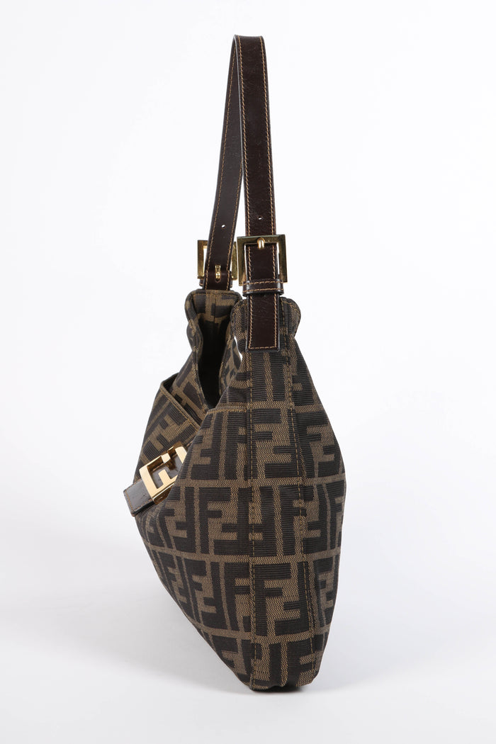 Vintage Fendi Zucca Shoulder Bag with GHW