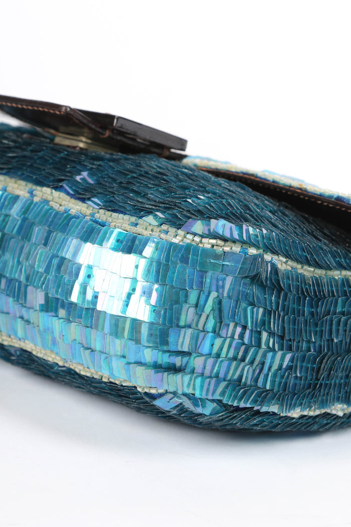 SUPER RARE Vintage Fendi Blue Sequin Baguette Bag