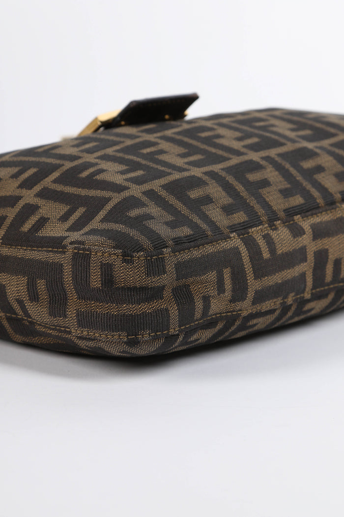 Vintage Fendi Zucca Shoulder Bag with GHW