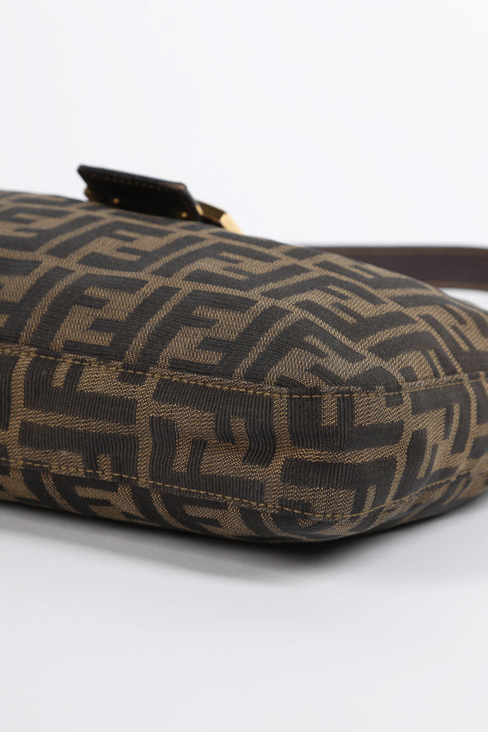 Vintage Fendi Zucca Shoulder Bag with GHW