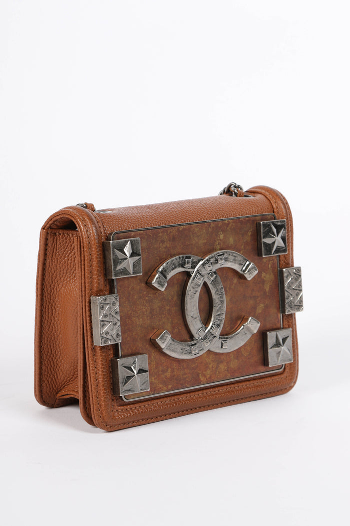 RARE 2010s Chanel Paris Dallas Boy Brick Mini Flap Bag