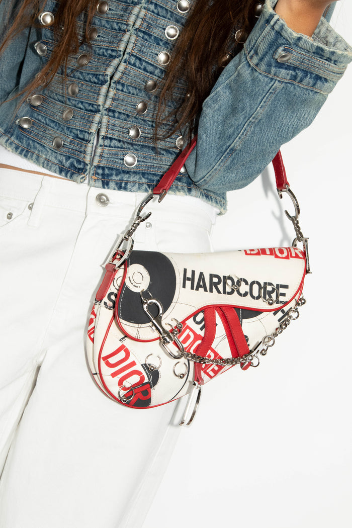 SUPER RARE 2000s Christian Dior John Galliano Hardcore Piercing Saddle Bag