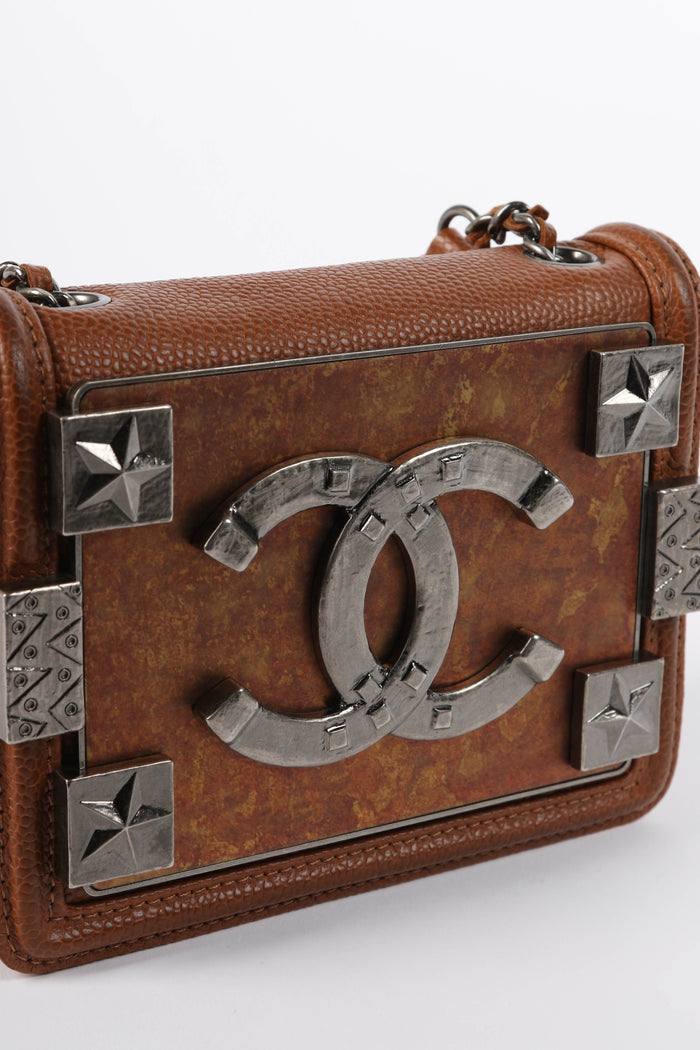 RARE 2010s Chanel Paris Dallas Boy Brick Mini Flap Bag