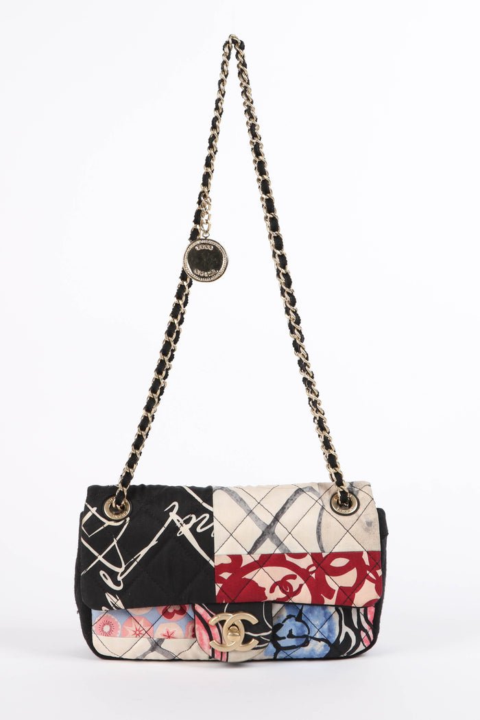 2010s Chanel Printed Jersey Mini Rectangular Shoulder Bag