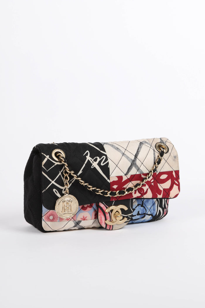 2010s Chanel Printed Jersey Mini Rectangular Shoulder Bag