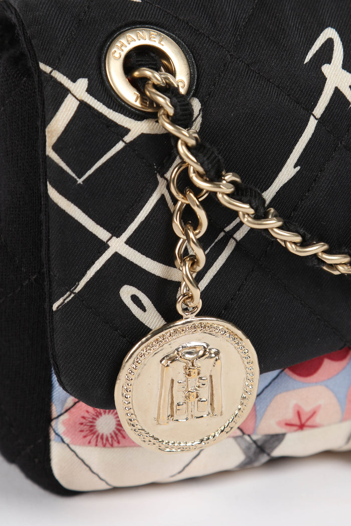 2010s Chanel Printed Jersey Mini Rectangular Shoulder Bag