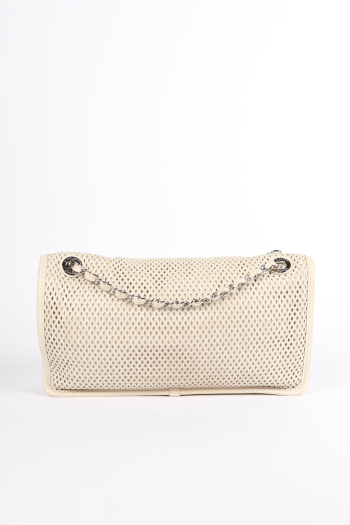 2010s Chanel Cream Up in the Air Perforated Shoulder Bag