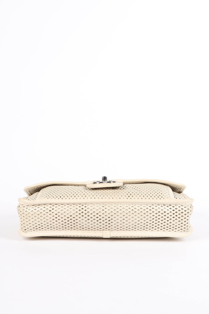 2010s Chanel Cream Up in the Air Perforated Shoulder Bag