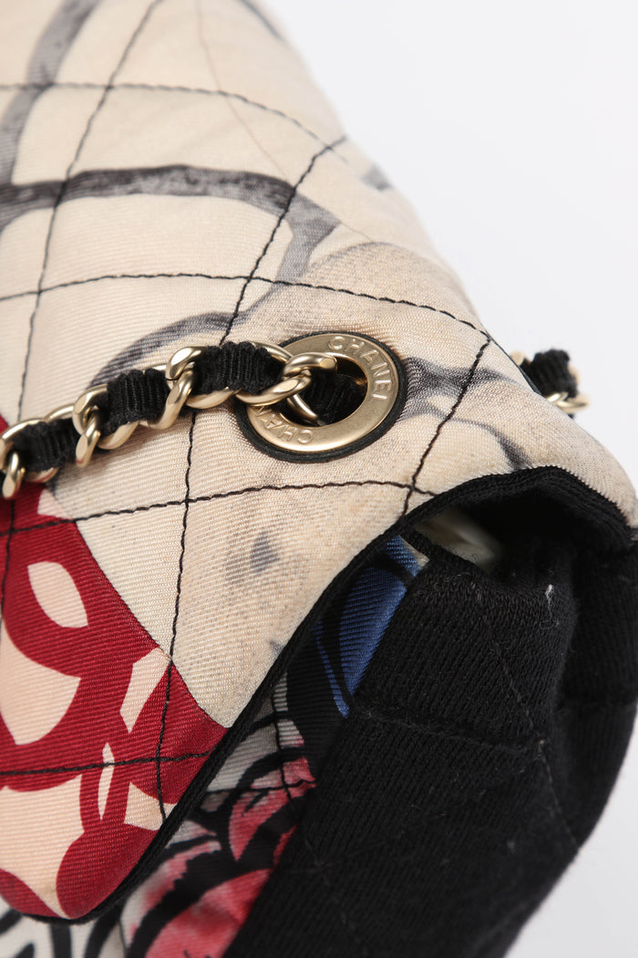 2010s Chanel Printed Jersey Mini Rectangular Shoulder Bag