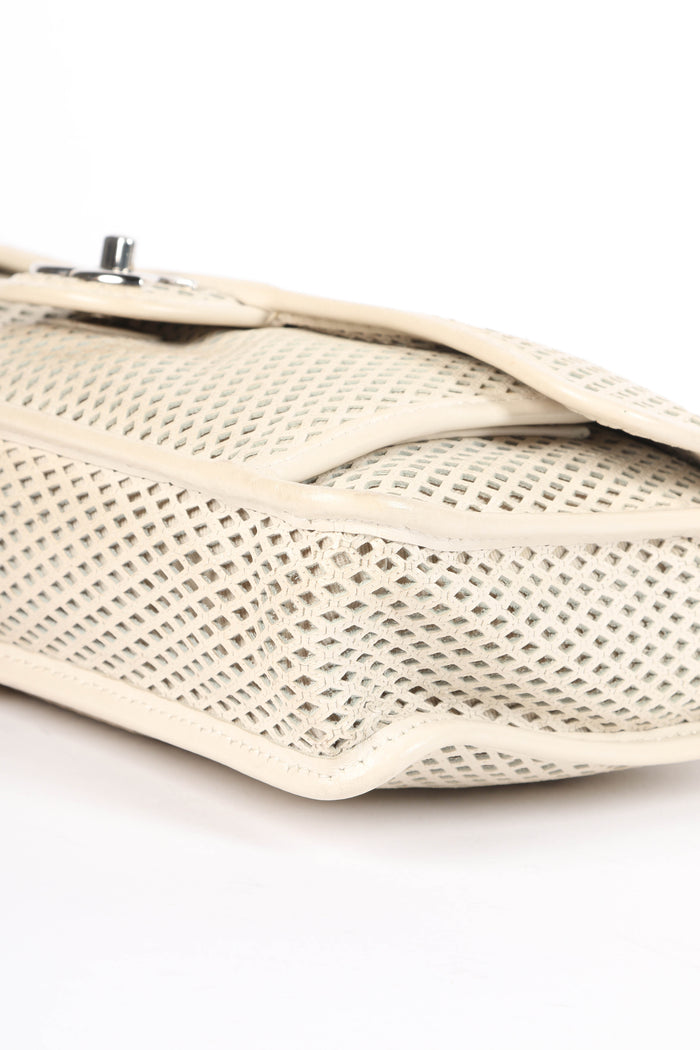 2010s Chanel Cream Up in the Air Perforated Shoulder Bag
