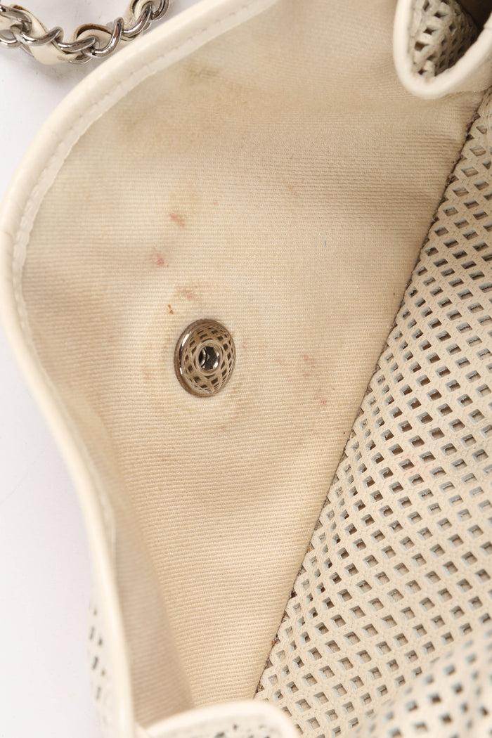 2010s Chanel Cream Up in the Air Perforated Shoulder Bag