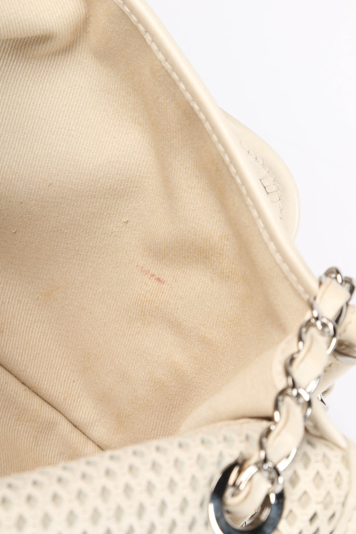 2010s Chanel Cream Up in the Air Perforated Shoulder Bag