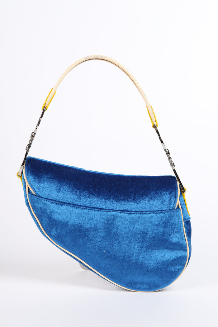 RARE 2003 Christian Dior John Galliano Adiorable Blue Saddle Bag