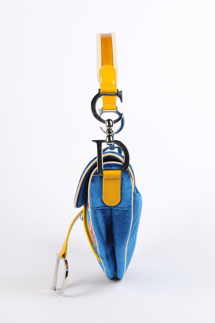 RARE 2003 Christian Dior John Galliano Adiorable Blue Saddle Bag