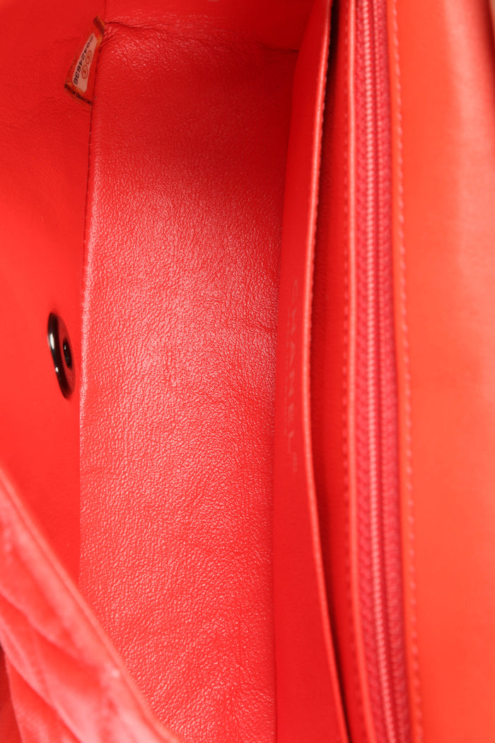 2010s Chanel Neon Pink Velvet Mini Rectangular Flap Shoulder Bag