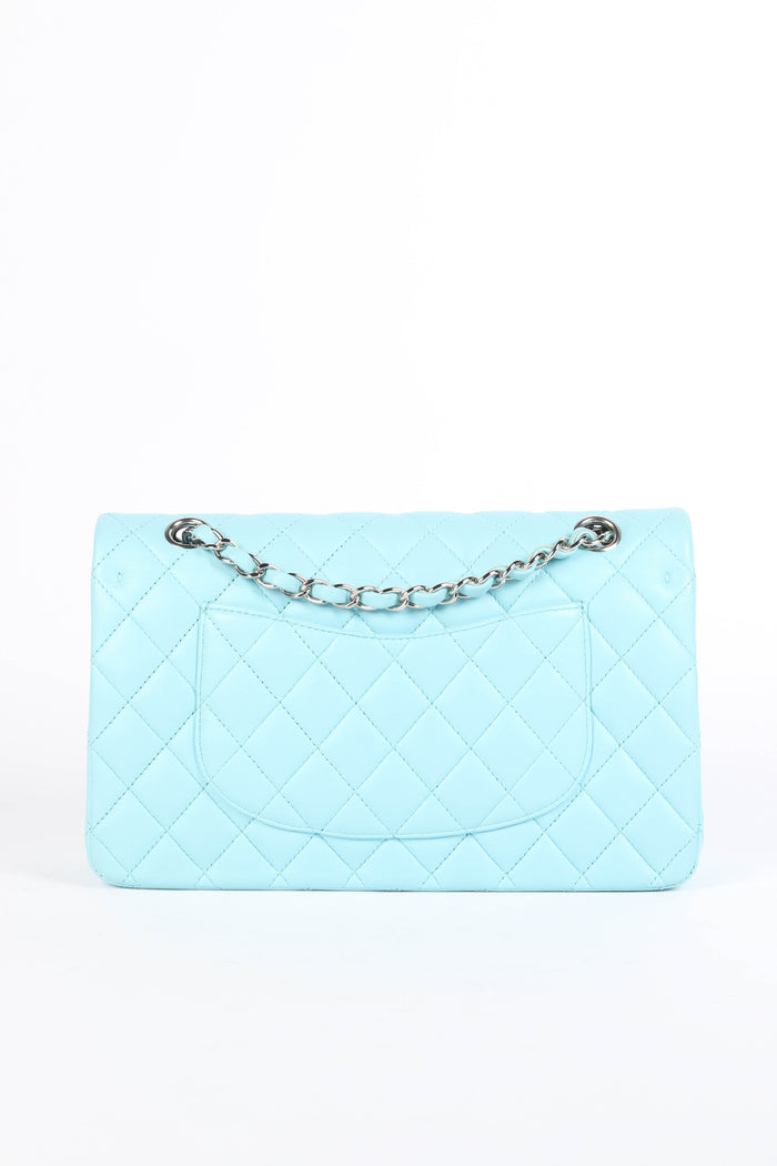 2020s Chanel Blue Lambskin Leather Medium Classic Double Flap Bag