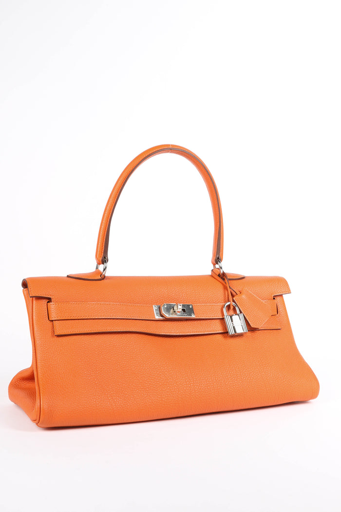 2011 Hermès Orange Togo Leather Shoulder Kelly  with Palladium Hardware
