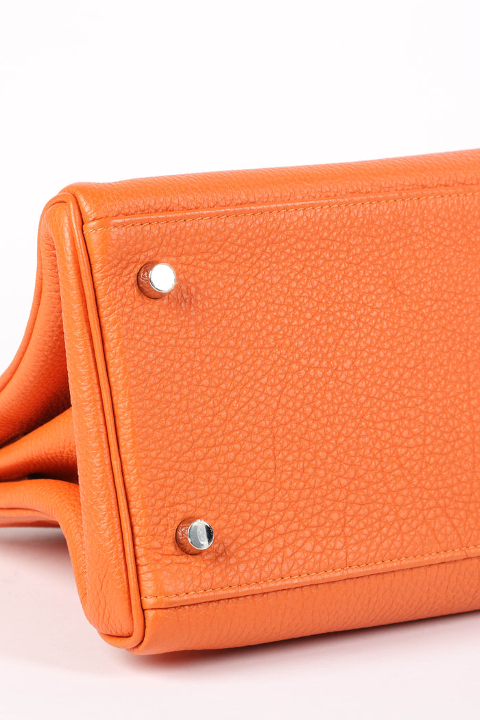 2011 Hermès Orange Togo Leather Shoulder Kelly  with Palladium Hardware