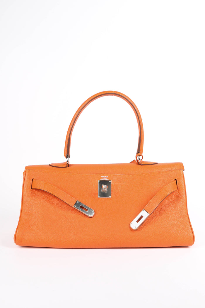 2011 Hermès Orange Togo Leather Shoulder Kelly  with Palladium Hardware