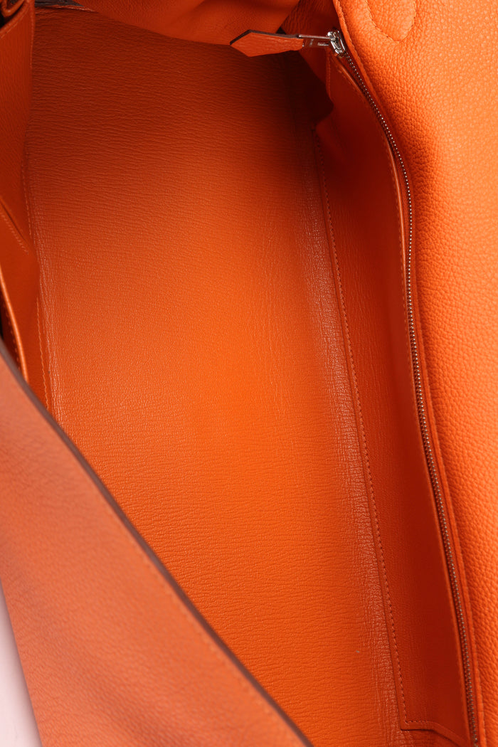 2011 Hermès Orange Togo Leather Shoulder Kelly  with Palladium Hardware