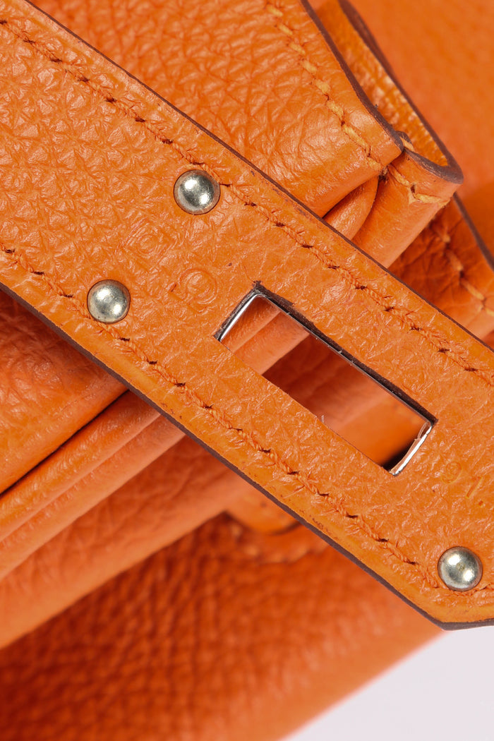 2011 Hermès Orange Togo Leather Shoulder Kelly  with Palladium Hardware