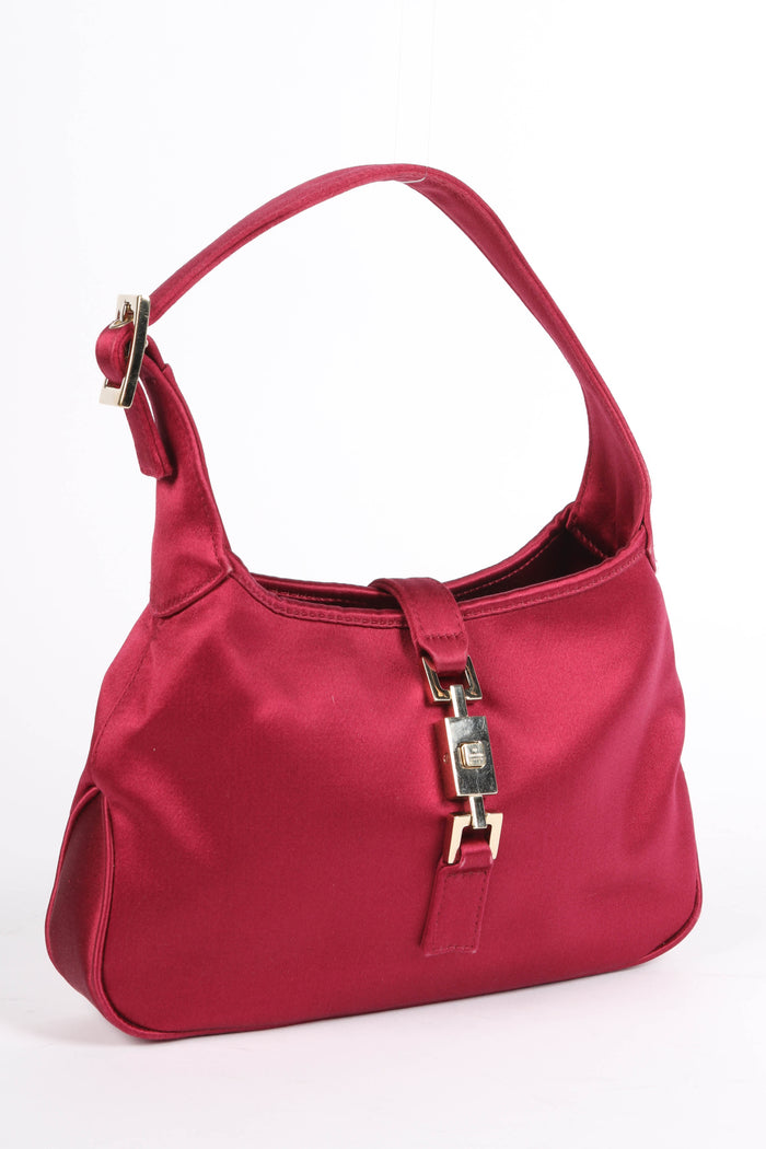 Vintage Gucci Burgundy Satin Mini Jackie Bag