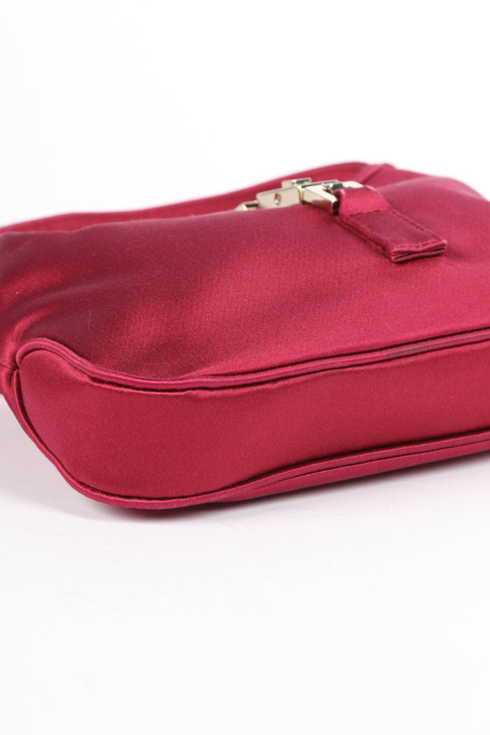 Vintage Gucci Burgundy Satin Mini Jackie Bag