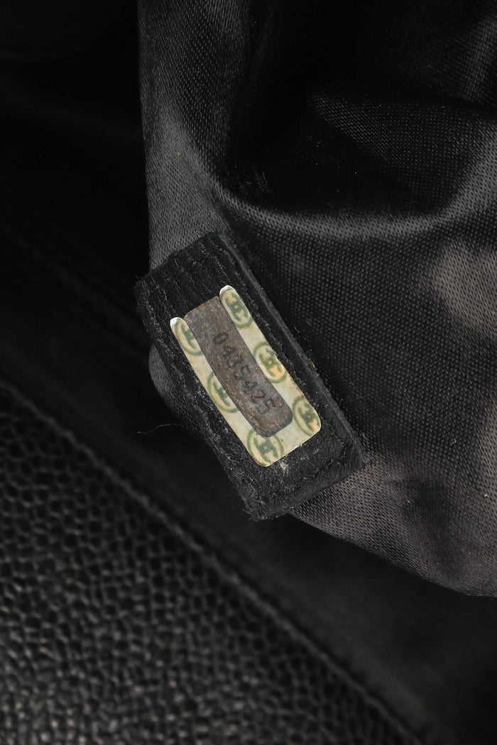 RARE 80s Chanel Black Caviar Leather Supermodel Tote Bag