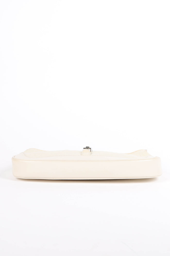 RARE 2000s Gucci White Croc Embossed Chain Jackie Bag